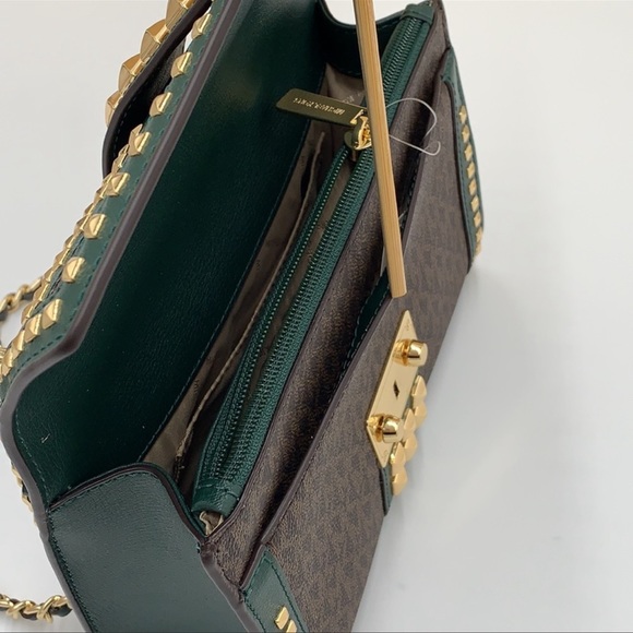 MICHAEL KORS ROSE MEDIUM FLAP SHOULDER RACING GRN - Picture 11 of 15